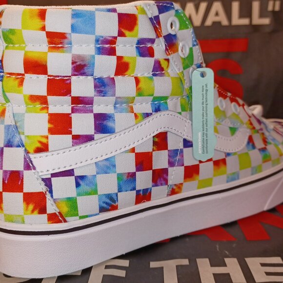 Vans Comfycush Sk8-Hi Tie Dye Checker White Size US 12 Men New VN0A3WMCWWX - Picture 8 of 12
